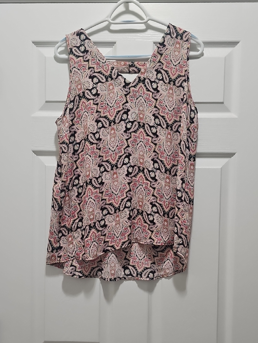 Maurices Pink and Black Paisley Sleeveless Camisole